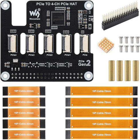 تدعم لوحة توسيع PCIE FFC ذات أربع قنوات ، مصممة لـ Raspberry PI 5 ، تكديس وحدات قبعة PCIE المتعددة in Saudi Arabia