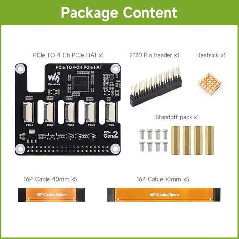 تدعم لوحة توسيع PCIE FFC ذات أربع قنوات ، مصممة لـ Raspberry PI 5 ، تكديس وحدات قبعة PCIE المتعددة in Saudi Arabia