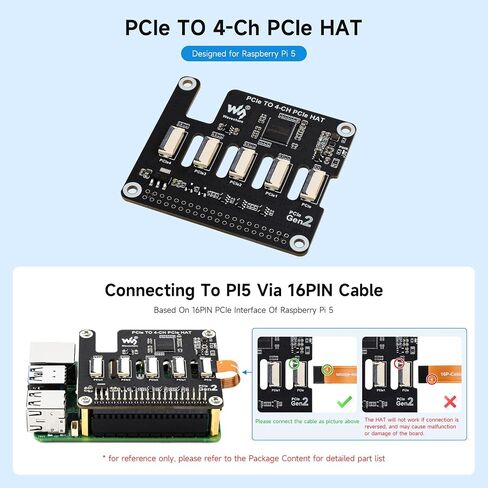 تدعم لوحة توسيع PCIE FFC ذات أربع قنوات ، مصممة لـ Raspberry PI 5 ، تكديس وحدات قبعة PCIE المتعددة in Saudi Arabia