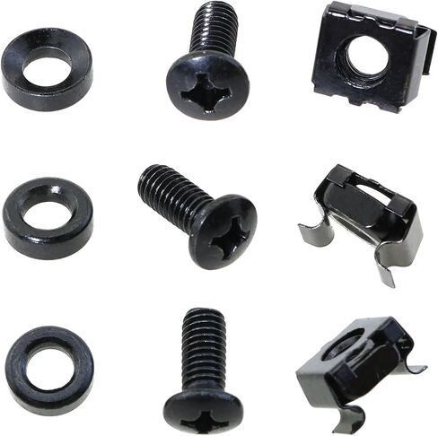 30 Sets M6x16mm Rack Mount Clip on Nut Screw Washer Suitable for Server/Network Cabinet/Audio Equipment Enclosures in Saudi Arabia
