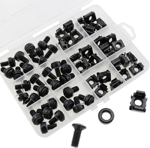 30 Sets M6x16mm Rack Mount Clip on Nut Screw Washer Suitable for Server/Network Cabinet/Audio Equipment Enclosures in Saudi Arabia