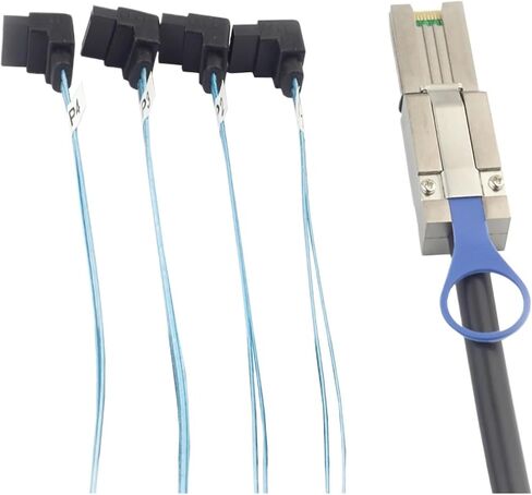 0.5M HD SFF-8088 26P Male to 4 SATA 7Pin Female 90 Degree Cable in Saudi Arabia