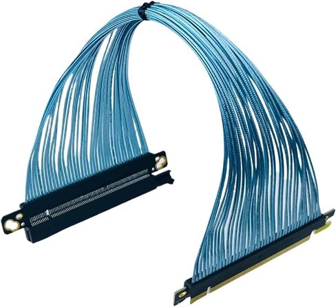 5U مطلي بالفضة PCI-E 4.0 X16 عالية السرعة الكبل بطاقة تمديد الكبل GPU Gen4 تسخير الأسلاك الفردية الأزرق (20 سم) in Saudi Arabia