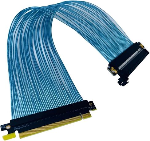5U مطلي بالفضة PCI-E 4.0 X16 عالية السرعة الكبل بطاقة تمديد الكبل GPU Gen4 تسخير الأسلاك الفردية الأزرق (20 سم) in Saudi Arabia