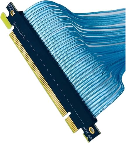 5U مطلي بالفضة PCI-E 4.0 X16 عالية السرعة الكبل بطاقة تمديد الكبل GPU Gen4 تسخير الأسلاك الفردية الأزرق (20 سم) in Saudi Arabia