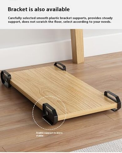 Sturdy Bamboo Mobile CPU Stand with 4 Caster Wheels, Portable Under Desk Computer Tower Holder for Home & Office Use, Space-Saving PC Organizer in Saudi Arabia
