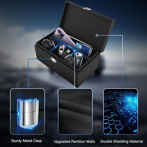Faraday Box مع حقائب فاراداي لمفاتيح السيارات ، حامي Faraday Key Fob ، Faraday Cage Key Fob Signal ، صندوق حظر الإشارة لمفاتيح السيارة in Kuwait