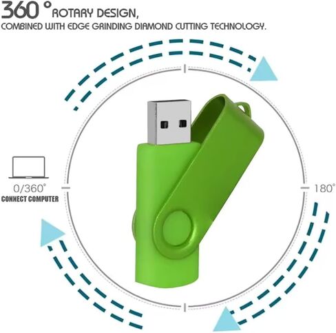 مخصص USB Thumb Drive 100 Pack ، محرك أقراص فلاش USB مخصصة لهدايا الشركات ، 360 درجة من تصميم دوارة ، متوفر بعشرة ألوان (128 ميجابايت ، مع صندوق حديدي) in Kuwait