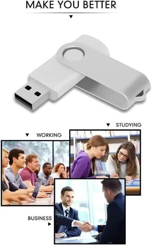 مخصص USB Thumb Drive 100 Pack ، محرك أقراص فلاش USB مخصصة لهدايا الشركات ، 360 درجة من تصميم دوارة ، متوفر بعشرة ألوان (128 ميجابايت ، مع صندوق حديدي) in Kuwait