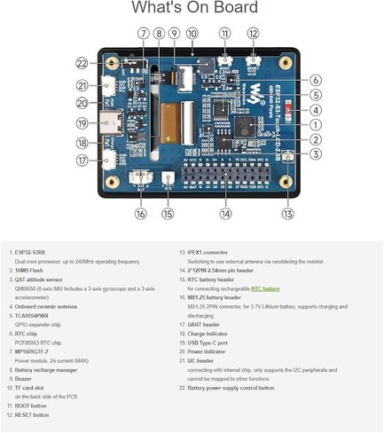 waveshare ESP32-S3 2.8inch Display Development Board 240×320 Pixels IPS LCD Display,Supports WiFi & Bluetooth,32-Bit LX7 Dual-Core Processor in Saudi Arabia