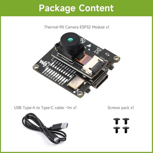 Waveshare ESP32-S3 IR Thermal Imaging Camera Module, Type-C Port, 80×62 Pixels, 90 ° Field of View Angle in Saudi Arabia