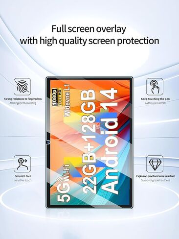 حامي الشاشة لـ Biegedy B29 2025 Android 14 Tablet 10.1 بوصة أقراص ، مضاد للخلع 9H صلبة اللمس حساسة 2.5D حواف مدورة خالية من التثبيت سهلة التثبيت ، 2 عبوة. in Kuwait
