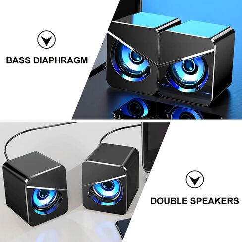 Artibetter 1Pair USB مكبرات صوت كمبيوتر سطح المكتب مكبرات الصوت SPERTERSER in Kuwait
