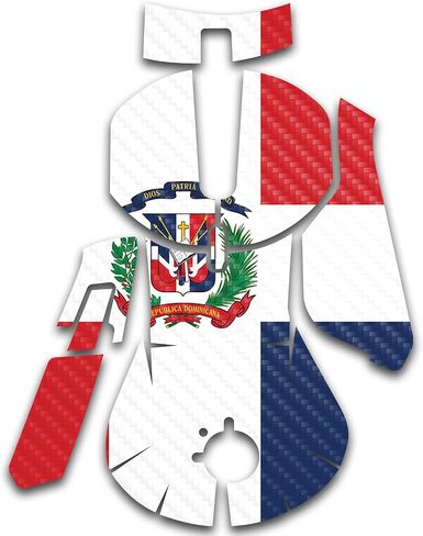 MightySkins Carbon Fiber Skin Compatible with SteelSeries Rival 5 Gaming Mouse - Dominican Flag | Protective, Durable Textured Carbon Fiber Finish | Easy to Apply and Change Styles | Made in The USA in Saudi Arabia