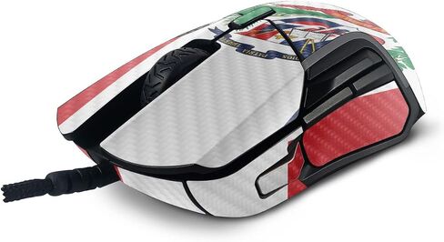 MightySkins Carbon Fiber Skin Compatible with SteelSeries Rival 5 Gaming Mouse - Dominican Flag | Protective, Durable Textured Carbon Fiber Finish | Easy to Apply and Change Styles | Made in The USA in Saudi Arabia