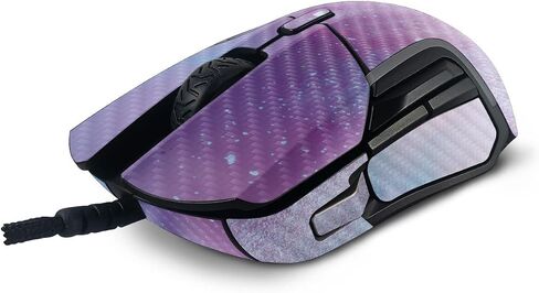 MightySkins Carbon Fiber Skin Compatible With SteelSeries Rival 5 Gaming Mouse - Cotton Candy Sky | Protective, Durable Textured Carbon Fiber Finish | Easy To Apply and Change Styles | Made in the USA in Saudi Arabia