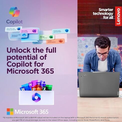 Lenovo IdeaPad 15.6" Laptop • 8GB RAM • 1.6TB Total Storage (639GB Combined Onboard+1TB Cloud) • Intel Celeron • Intel UHD Graphics • 11HR Battery • WiFi-6 • 1-Yr Microsoft 365 • Blue • Windows 11 in Kuwait