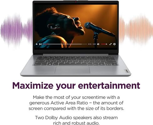 Lenovo IdeaPad 15.6" Laptop • 8GB RAM • 1.6TB Total Storage (639GB Combined Onboard+1TB Cloud) • Intel Celeron • Intel UHD Graphics • 11HR Battery • WiFi-6 • 1-Yr Microsoft 365 • Blue • Windows 11 in Kuwait