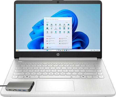 HP LAPTOP Computer for Home Study Study ، Office Office 365 ، 4GB RAM ، تخزين 256 جيجابايت (128 جيجا بايت UFS + 128 جيجابايت لمجموعة إرساء محور) ، 14 بوصة ، معالج Intel (Beat I3-1115G4) ، WiFi 6 ، BT 5.4 ، Windows 11 S (متجدد) in Kuwait