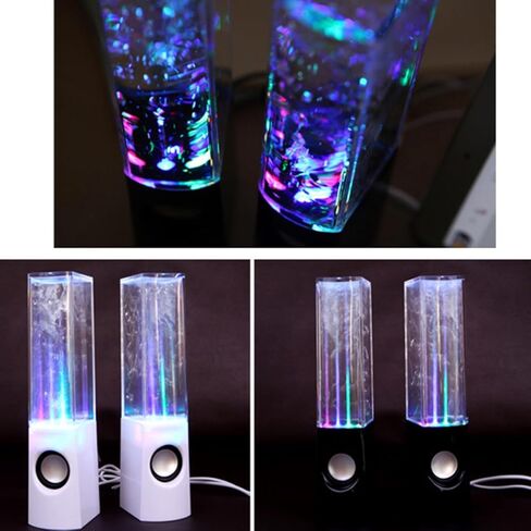 مكبرات الصوت الملونة LED Fountain Sweeto صوت ستيريو للهواتف الذكية للكمبيوتر الشخصي وجهاز الكمبيوتر المحمول للحفلات واستخدام المنزل الأسود in Kuwait