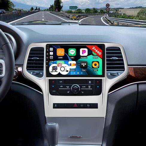 [2+32G] ستيريو سيارة Android 11 لسيارة Jeep Grand Cherokee WK 2008-2013 مع Apple Carplay اللاسلكي وAndroid Auto، راديو سيارة 9 بوصة مع راديو بلوتوث FM/RDS واي فاي GPS ونظام ملاحة مزدوج USB+AHD كاميرا احتياطية in Kuwait