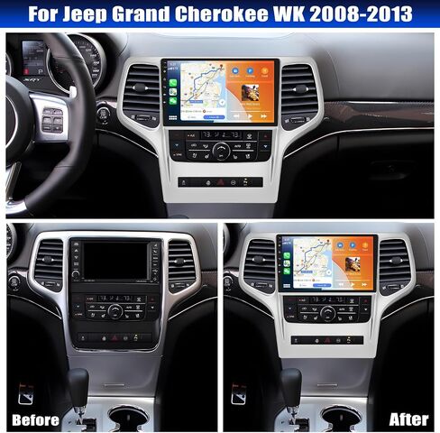 [2+32G] ستيريو سيارة Android 11 لسيارة Jeep Grand Cherokee WK 2008-2013 مع Apple Carplay اللاسلكي وAndroid Auto، راديو سيارة 9 بوصة مع راديو بلوتوث FM/RDS واي فاي GPS ونظام ملاحة مزدوج USB+AHD كاميرا احتياطية in Kuwait