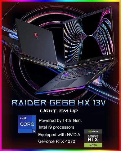 MSI RAIDER GE68HX GAMING LAPTOP-Intel I9-14900HX (تصل إلى 5.8 جيجاهرتز) ، Geforce RTX 4070 ، 16 " in Saudi Arabia