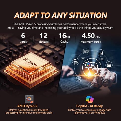HP 2025 17.3 شاشة تعمل باللمس كمبيوتر الكمبيوتر المحمول ، 17 بوصة شاشة تعمل باللمس المحمول ، AMD Ryzen 5 (6-CORES) ، 40 جيجابايت من ذاكرة الوصول العشوائي 1.5 تيرابايت (1 تيرابايت SSD+512GB in Kuwait