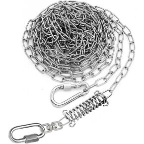 25FT Heavy Duty Dog Tie Out Chain, Stainless Steel Chain Leash for Outside, Chew-Resistant Welded Link Dog Runner for Small to Large Dogs Up to 200 lbs, Long Chain for Yard, Camping & Travel in Saudi Arabia