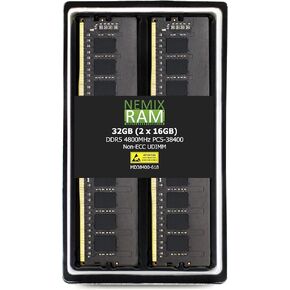 NEMIX RAM 64GB (2X32GB) DDR5 4800MHZ PC5-38400 2Rx8 1.1V CL40 288-PIN Non-ECC Unbuffered UDIMM Desktop PC Memory KIT Compatible with Dell Precision 3680 Tower Workstation in Kuwait