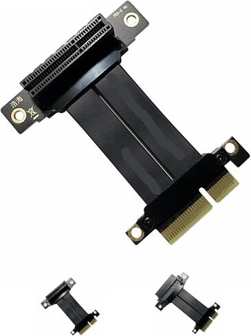 PCIe 3.0 X4 Riser Card Extension Cable 4X Graphics SSD Extender Cables Vertical 90/270 Degree R22SL/R22SR for Computer Hardware(50cm,HH-R22SL) in Saudi Arabia