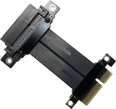 PCIe 3.0 X4 Riser Card Extension Cable 4X Graphics SSD Extender Cables Vertical 90/270 Degree R22SL/R22SR for Computer Hardware(50cm,HH-R22SL) in Saudi Arabia