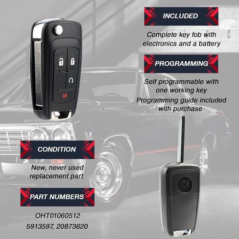 usaremote Key FOB استبدال لعام 2010 2011 2012 2013 2014 2015 2017 2017 2018 2019 GMC Terrain Buick Encore Chevrolet Equinox Impala 4-Button Keyless inting Key OHT01060512 20873622 (2 pack) in Saudi Arabia