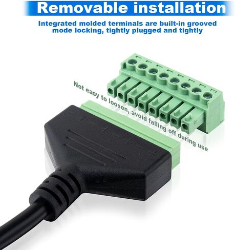 2Pcs RJ45 Male to 8 Pins Screw Terminal Block Adapter 1ft RJ45 8p8c to 8Pin Bolt Terminal Connector for Cat5 Cat6 Cat7 Ethernet Extender CCTV Digital Internet in Saudi Arabia