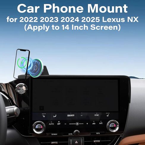 Car Phone Holder for 2022-2025 Lexus NX Accessories Apply to 9.8 Inch Touch Screen15W Fast Wireless Charger Screen Fixed Clip Cell Phone Mount in Kuwait