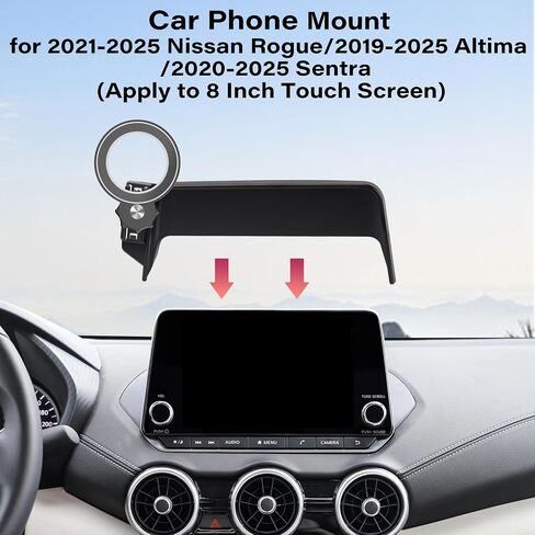 Car Phone Holder for 2021-2025 Nissan Rogue/2019-2025 Altima/2020-2025 Sentra Accessories Apply to 8 Inch Touch Screen Fixed Clip Magnetic Cell Phone Mount Hands-Free 360 Degree Rotation in Saudi Arabia