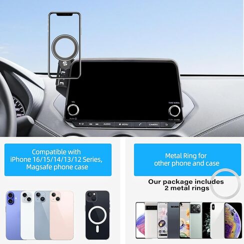 Car Phone Holder for 2021-2025 Nissan Rogue/2019-2025 Altima/2020-2025 Sentra Accessories Apply to 8 Inch Touch Screen Fixed Clip Magnetic Cell Phone Mount Hands-Free 360 Degree Rotation in Saudi Arabia