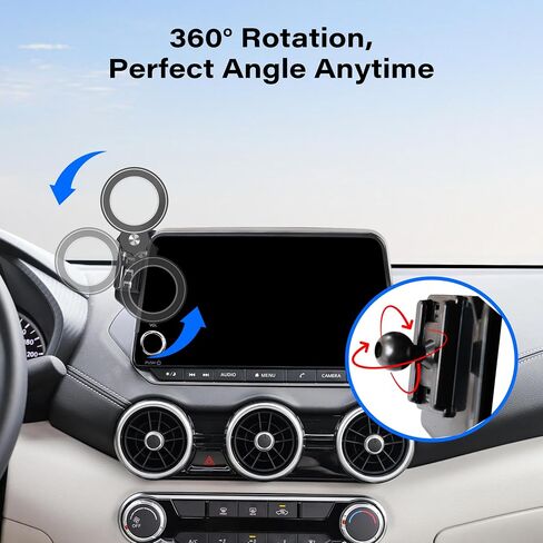 Car Phone Holder for 2021-2025 Nissan Rogue/2019-2025 Altima/2020-2025 Sentra Accessories Apply to 8 Inch Touch Screen Fixed Clip Magnetic Cell Phone Mount Hands-Free 360 Degree Rotation in Saudi Arabia