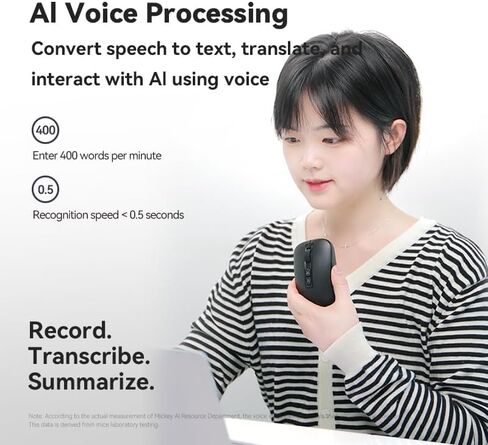 يعد M4 Wireless Smart Ai Mouse لأجهزة الكمبيوتر المحمولة للكمبيوتر الشخصي ، ومدخلات صوت ملمس واحد ، ومساعد منظمة العفو الدولية ، وتسجيل الاجتماع ، وترجمة لقطة الشاشة ، والتوافق متعدد اللغات ، جهاز مكتب عالي الأداء. in Saudi Arabia