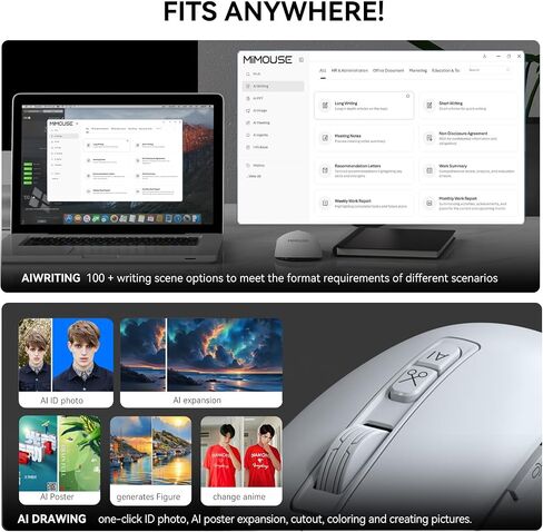 يعد M4 Wireless Smart Ai Mouse لأجهزة الكمبيوتر المحمولة للكمبيوتر الشخصي ، ومدخلات صوت ملمس واحد ، ومساعد منظمة العفو الدولية ، وتسجيل الاجتماع ، وترجمة لقطة الشاشة ، والتوافق متعدد اللغات ، جهاز مكتب عالي الأداء. in Saudi Arabia