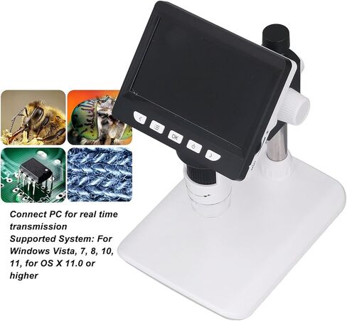 المجهر الرقمي الصناعي ، المجهر الإلكتروني الرقمي 4.3in 1000x 2MP شاشة واضحة مع الضوء والوقوف USB ، USB in Kuwait
