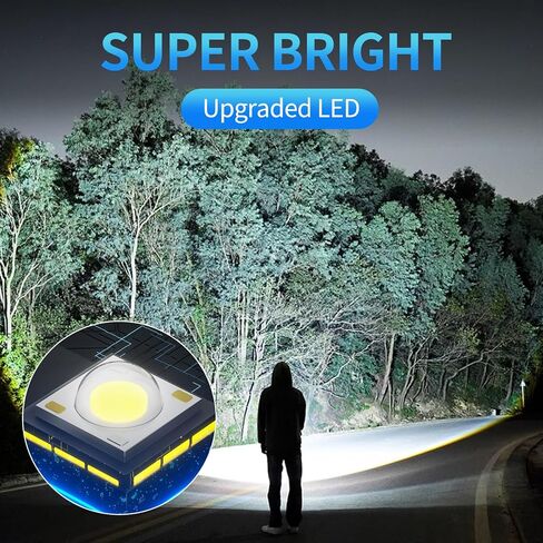 Rechargeable Flashlight High Lumens - 10000LM Powerful Tactical Flashlights with 4 Modes Zoomable LED Flashlight Waterproof Brightest Flash Light for Emergencies Camping Hiking Outdoor C1 in Kuwait