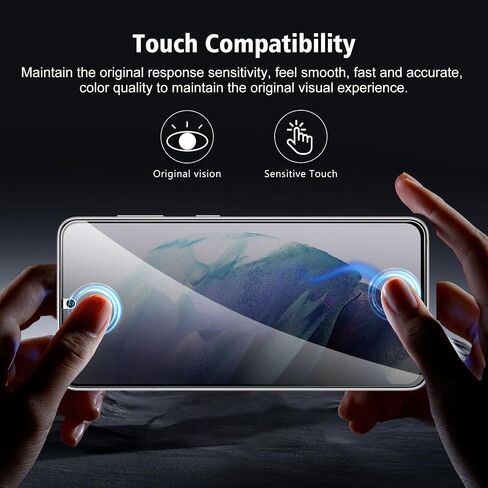 2+2 Pack for Samsung Galaxy S21+ 5G/S21 Plus Privacy Screen Protector with Camera Lens Protector, Anti Spy Tempered Glass Protection Film 9H Hardness, Scratch Resistant, Case Friendly in Saudi Arabia
