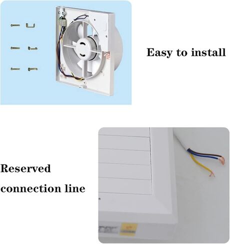 Ventilation Fan Electric Louver Ventilating Fan 4"" 6"" Bathroom Wall Glass Window Exhaust Fan White Small Exhaust Fan with Power Cord, 16w, 180m³/h ventilating Fan(Color:6 inches), in Kuwait