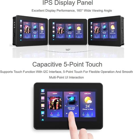 ESP32-S3 4.3inch LCD LCD Screen Screen Board Onboard 800 × 480 65K RGB Screen 5 نقاط شاشة لمس مع حالة ، ودعم 2.4 جيجا هرتز Wi-Fi & Bluetooth 5 ، 32 بت معالج LX7 ثنائي النواة in Saudi Arabia