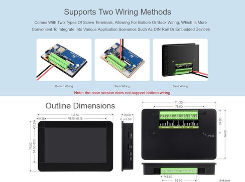 ESP32-S3 4.3inch LCD LCD Screen Screen Board Onboard 800 × 480 65K RGB Screen 5 نقاط شاشة لمس مع حالة ، ودعم 2.4 جيجا هرتز Wi-Fi & Bluetooth 5 ، 32 بت معالج LX7 ثنائي النواة in Saudi Arabia