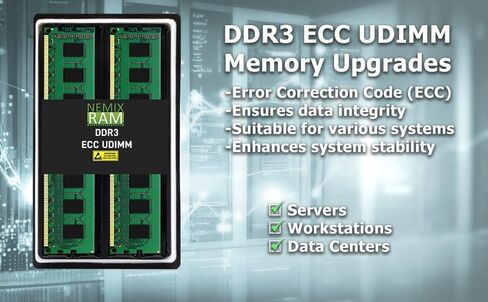NEMIX RAM 32GB (4X8GB) DDR3 1333MHZ PC3-10600 2Rx8 1.5V 240-PIN ECC UDIMM Unbuffered Memory KIT in Saudi Arabia