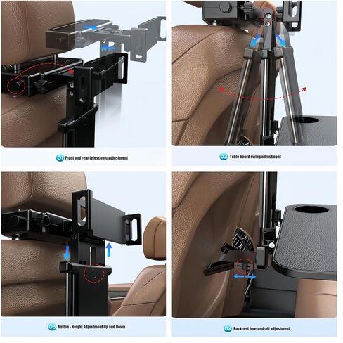 Car Desk for Laptop for Volvo XC40 Facelift, Foldable Back Seat Tray Table, Multifunctional Tablet Holder Stand, Vehicles Cup Mount Desk Organizer, Car Accessories,Beige-Phone Holder in Saudi Arabia