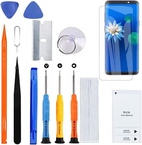 شاشة العرض لـ Samsung Galaxy S9 Plus TFT G965F G965U G965W LCD Screen Screen Kit (Black with Frame ، وليس الشاشة المنحنية) in Kuwait