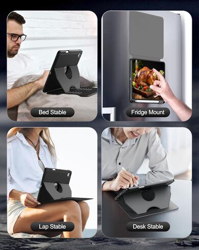 Timovo Case for iPad (A16) الجيل الحادي عشر 11 بوصة 2025 ، IPAD 10 CASE 10.9 بوصة 2022 ، غطاء وقائي لقلم الرصاص القابل للتعديل مع حامل القلم الرصاص ، الاستيقاظ التلقائي ، الأسود ، الأسود in Kuwait